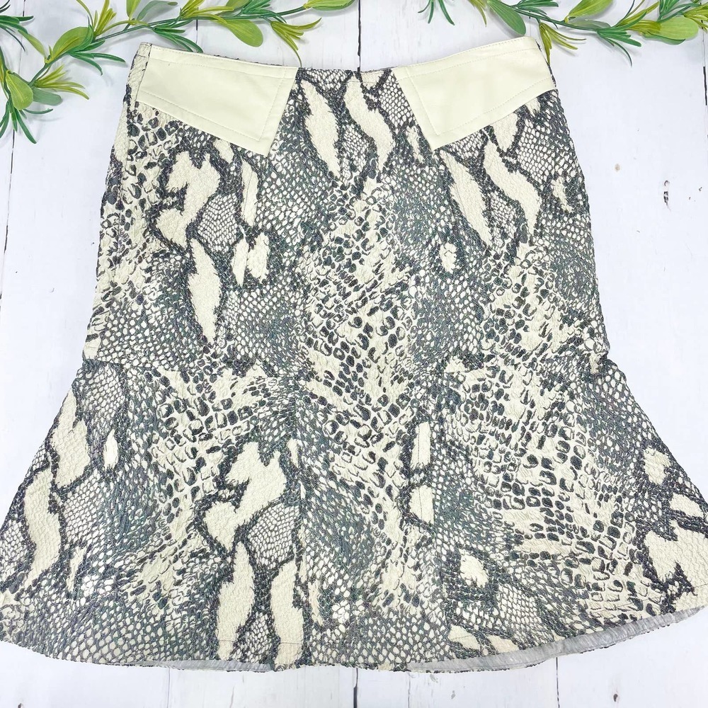 Yigal Azrouel New York Gray Snakeskin Skirt